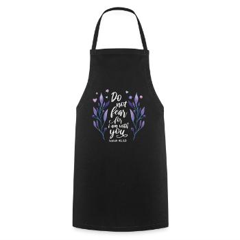 Citation religieuse : Chrétien - Tablier de cuisine - noir - Devant - AI Model Male 185 dark (185cm)