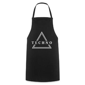 Techno House Party EDM Festival Goa Electro Rave - Kochschürze - Schwarz - Vorne - AI Model Male 185 dark (185cm)