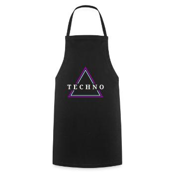 Techno House Party EDM Festival Goa Electro Rave - Kochschürze - Schwarz - Vorne - AI Model Male 185 dark (185cm)