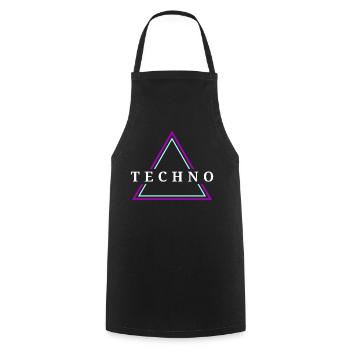 Techno House Party EDM Festival Goa Electro Rave - Cooking Apron - black - Front - AI Model Male 185 dark (185cm)