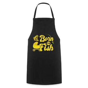 Angler outfit for fishing and fishing, fish - Cooking Apron - black - Front - AI Model Male 185 dark (185cm)