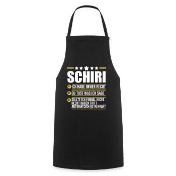 Schiri Unparteiischer Fußball Schiedsrichter - Kochschürze - Schwarz - Vorne - AI Model Male 185 dark (185cm)