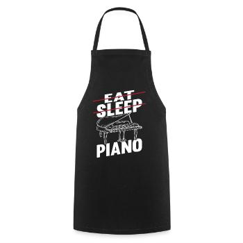 Funny Piano Player Pianist Musician - Eat Sleep Pi - Cooking Apron - black - Front - AI Model Male 185 dark (185cm)