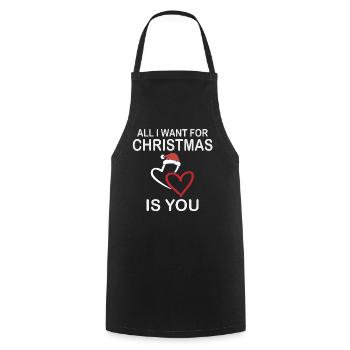 All I want for Christmas is you t-shirt - Kochschürze - Schwarz - Vorne - AI Model Male 185 dark (185cm)