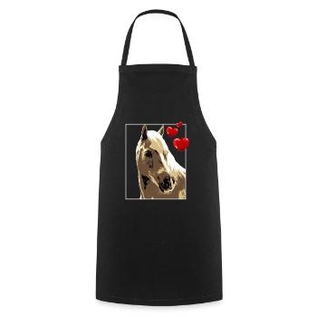 Braunes Pferd mit Herzen Pferdemotiv Vintage - Kochschürze - Schwarz - Vorne - AI Model Male 185 dark (185cm)