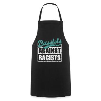 Bassists against racists Bass players against the right - Cooking Apron - black - Front - AI Model Male 185 dark (185cm)