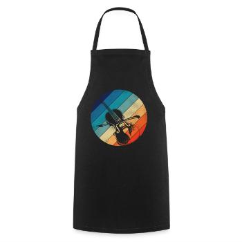 Violon Violoniste Rétro Vintage - Tablier de cuisine - noir - Devant - AI Model Male 185 dark (185cm)