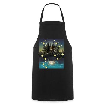 Étoiles nocturnes Nature Nature Lovers Stardust Arbres - Tablier de cuisine - noir - Devant - AI Model Male 185 dark (185cm)