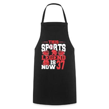 This sports legend is now 37, baseball game - Cooking Apron - black - Front - AI Model Male 185 dark (185cm)