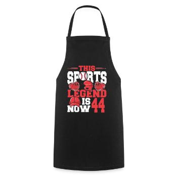 This sports legend is now 44, baseball game - Cooking Apron - black - Front - AI Model Male 185 dark (185cm)