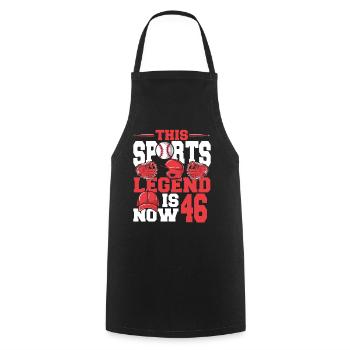 This sports legend is now 46, baseball game - Cooking Apron - black - Front - AI Model Male 185 dark (185cm)