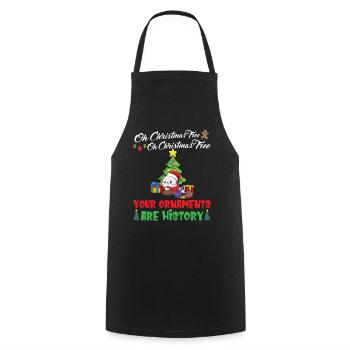 Oh Christmas Tree Your Ornaments Are History - Cooking Apron - black - Front - AI Model Male 185 dark (185cm)