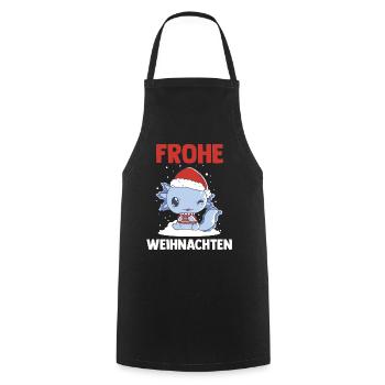 Weihnachts Axolotl Frohe Weihnachten - Kochschürze - Schwarz - Vorne - AI Model Male 185 dark (185cm)