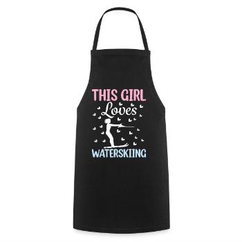 This girl loves water skiing water ski lovers - Cooking Apron - black - Front - AI Model Male 185 dark (185cm)