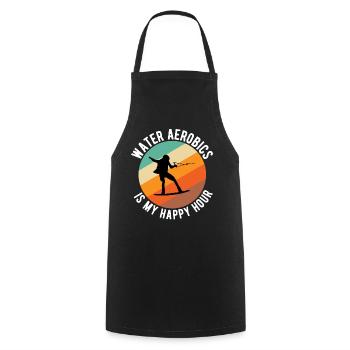 L’aquagym est mon happy hour waterboarding - Tablier de cuisine - noir - Devant - AI Model Male 185 dark (185cm)