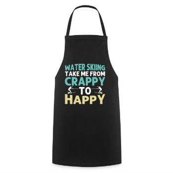 Water skiing takes me from crappy to happy - Cooking Apron - black - Front - AI Model Male 185 dark (185cm)