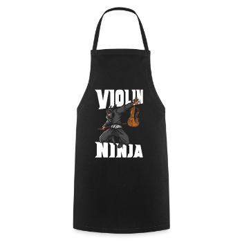 Violin Violinist Ninja Violin - Kochschürze - Schwarz - Vorne - AI Model Male 185 dark (185cm)
