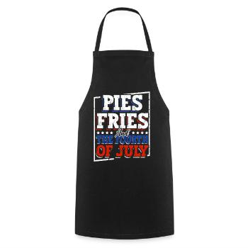 Pies French fries and the Fourth of July - Cooking Apron - black - Front - AI Model Male 185 dark (185cm)