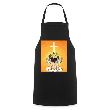 himmlisch Mops Leben Hund Himmel Reinkarnation - Kochschürze - Schwarz - Vorne - AI Model Male 185 dark (185cm)