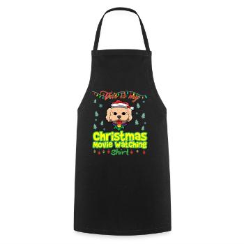 This Is My Christmas Movie Watching Shirt - Cooking Apron - black - Front - AI Model Male 185 dark (185cm)