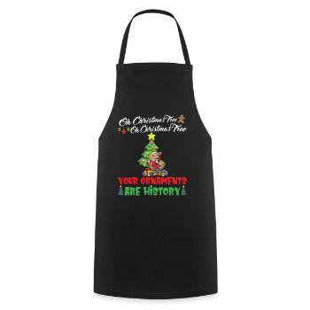 Oh Christmas Tree Your Ornaments Are History - Cooking Apron - black - Front - AI Model Male 185 dark (185cm)
