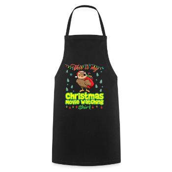 This Is My Christmas Movie Watching Shirt - Cooking Apron - black - Front - AI Model Male 185 dark (185cm)