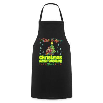This Is My Christmas Movie Watching Shirt - Cooking Apron - black - Front - AI Model Male 185 dark (185cm)