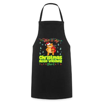 This Is My Christmas Movie Watching Shirt - Cooking Apron - black - Front - AI Model Male 185 dark (185cm)
