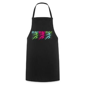 Jogging, Running, Athletes - Cooking Apron - black - Front - AI Model Male 185 dark (185cm)