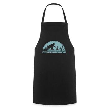 Eisstock Stockschiessen Eisstockschießen - Kochschürze - Schwarz - Vorne - AI Model Male 185 dark (185cm)