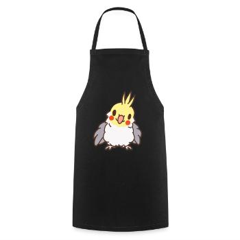 Kawaii cockatiel - Tablier de cuisine - noir - Devant - AI Model Male 185 dark (185cm)
