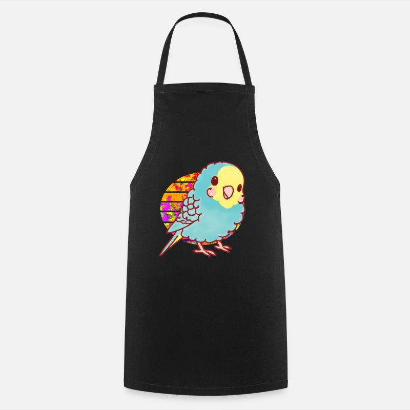 Kawaii budgerigar - Cooking Apron - black