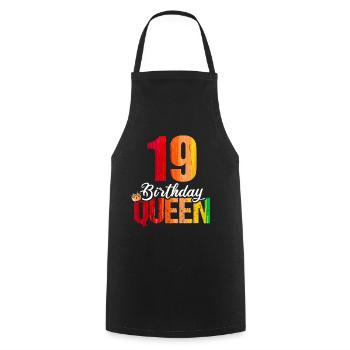 19 years old 19 birthday Birthday Queen - Cooking Apron - black - Front - AI Model Male 185 dark (185cm)