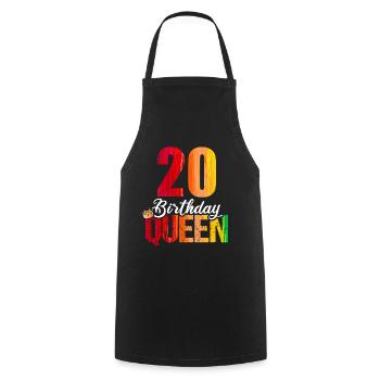 20 Years Old 20 Birthday Birthday Queen - Cooking Apron - black - Front - AI Model Male 185 dark (185cm)