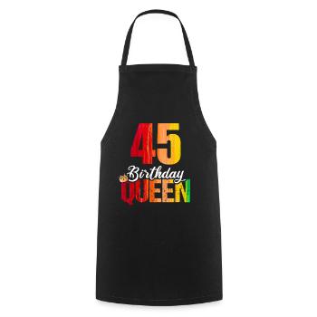 45 years old 45 birthday Birthday Queen - Cooking Apron - black - Front - AI Model Male 185 dark (185cm)