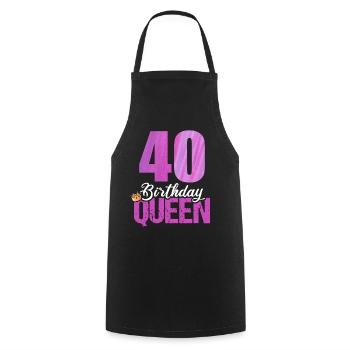 40 years old 40 birthday Birthday Queen - Cooking Apron - black - Front - AI Model Male 185 dark (185cm)