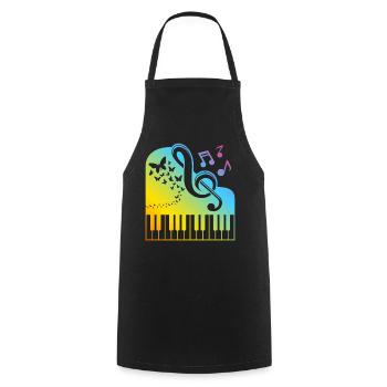 Keyboard Piano Player - Music Lover Playing Piano - Kochschürze - Schwarz - Vorne - AI Model Male 185 dark (185cm)
