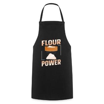 Design amusant pour Baker and Pastry Cook Flour Power - Tablier de cuisine - noir - Devant - AI Model Male 185 dark (185cm)
