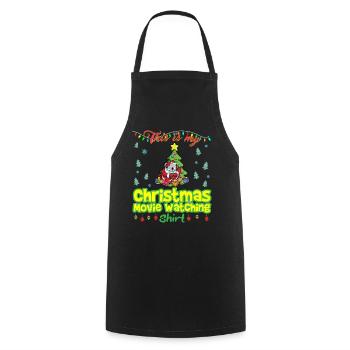 This Is My Christmas Movie Watching Shirt - Cooking Apron - black - Front - AI Model Male 185 dark (185cm)