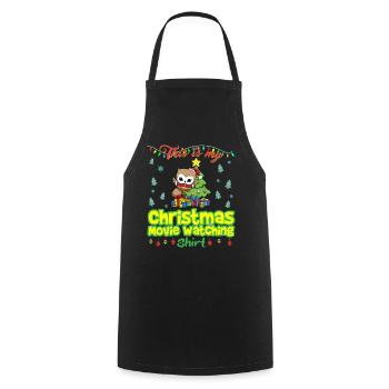 This Is My Christmas Movie Watching Shirt - Cooking Apron - black - Front - AI Model Male 185 dark (185cm)