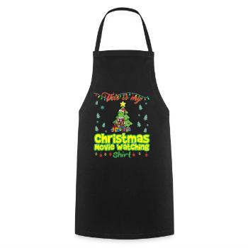 This Is My Christmas Movie Watching Shirt - Cooking Apron - black - Front - AI Model Male 185 dark (185cm)