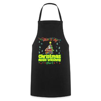 This Is My Christmas Movie Watching Shirt - Cooking Apron - black - Front - AI Model Male 185 dark (185cm)