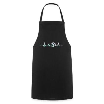 Heartbeat OM Yoga - Kochschürze - Schwarz - Vorne - AI Model Male 185 dark (185cm)