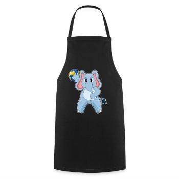 Eléphant Handballeur Handball - Tablier de cuisine - noir - Devant - AI Model Male 185 dark (185cm)
