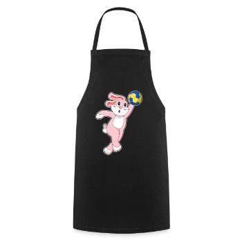 Rabbit Handball Player Handball - Cooking Apron - black - Front - AI Model Male 185 dark (185cm)