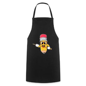 École de pointage pour enseignants au crayon - Tablier de cuisine - noir - Devant - AI Model Male 185 dark (185cm)
