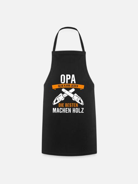 Forstwirt Holzfäller Waldarbeiter Motorsäge - Kochschürze - Schwarz