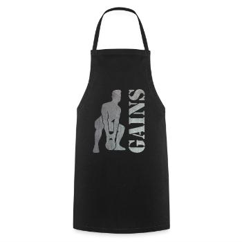 Bodybuilder Kraft Sport Kniebeugen Squats Geschenk - Kochschürze - Schwarz - Vorne - AI Model Male 185 dark (185cm)
