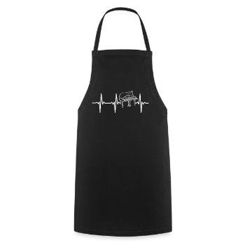 Pianiste Piano Heartbeat Piano Heartbeat - Tablier de cuisine - noir - Devant - AI Model Male 185 dark (185cm)