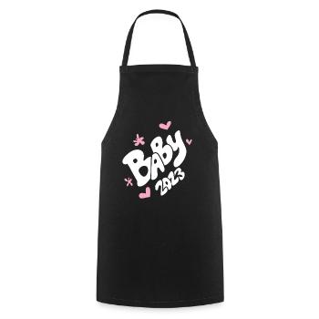 Baby 2023 - Birth Pregnant 2023 Pregnancy - Cooking Apron - black - Front - AI Model Male 185 dark (185cm)